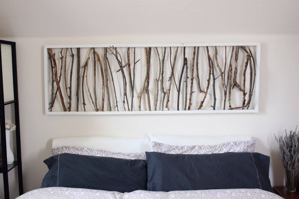 Simple Framed Twig Homemade Wall Art