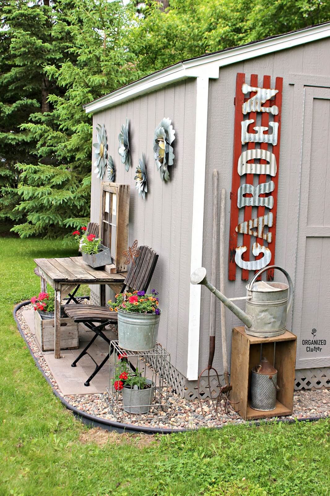 Bold Corrugated Letters on the Shed