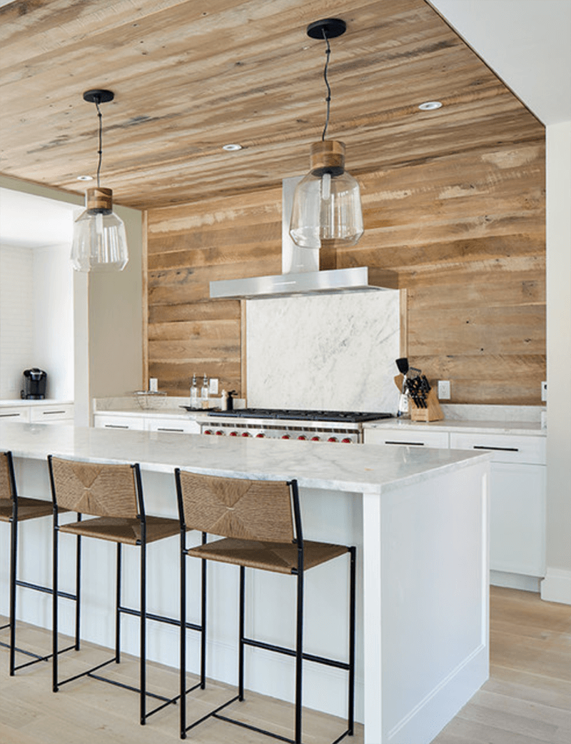 Wall-to-Ceiling--Continuous Calico Wood Paneling