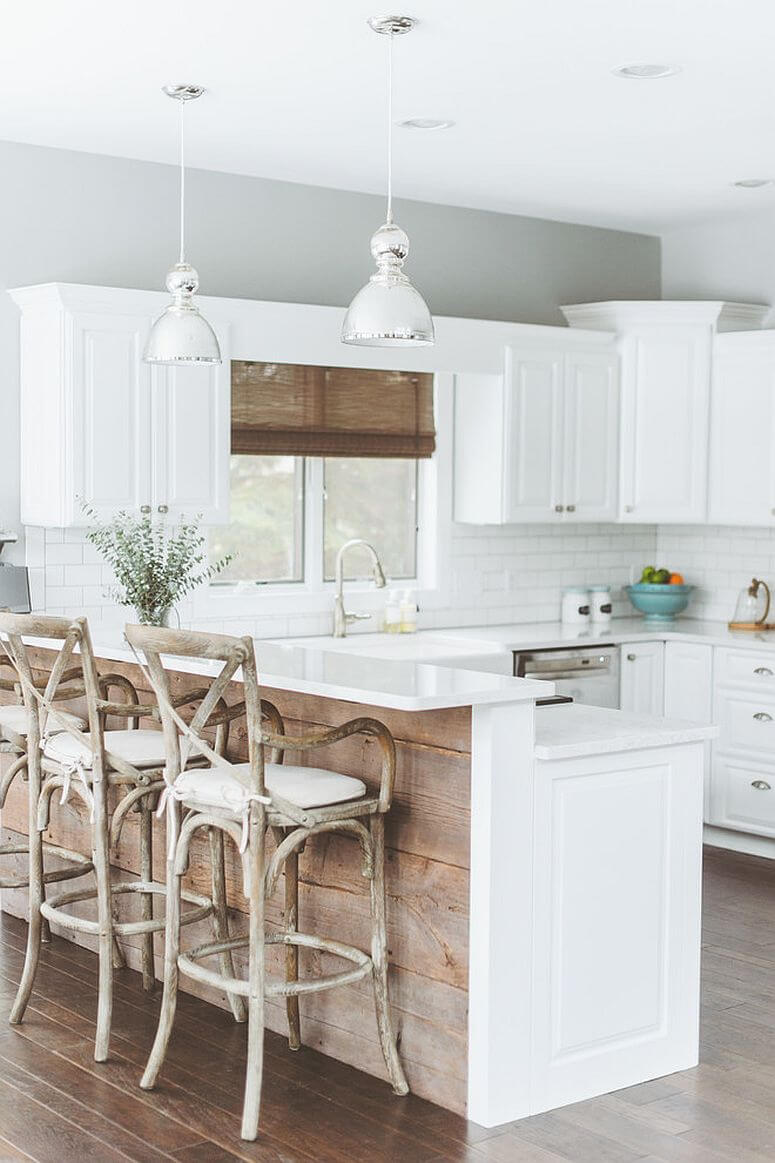 Pristine Kitchen Counters Backed by Wood