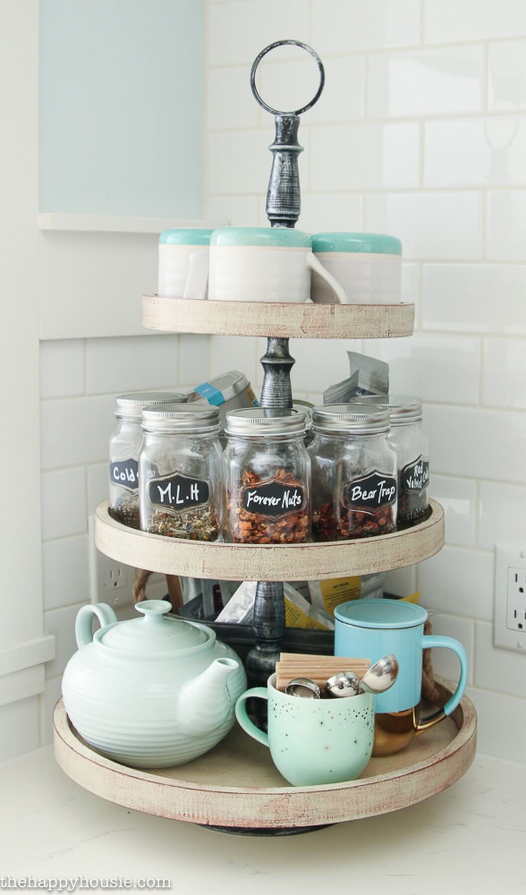 Three Tiered Lazy Susan for Tea and Snacks