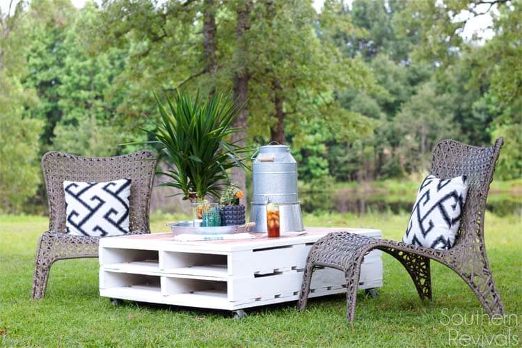 Re-Stacked-And-Refinished Crate Lawn Table