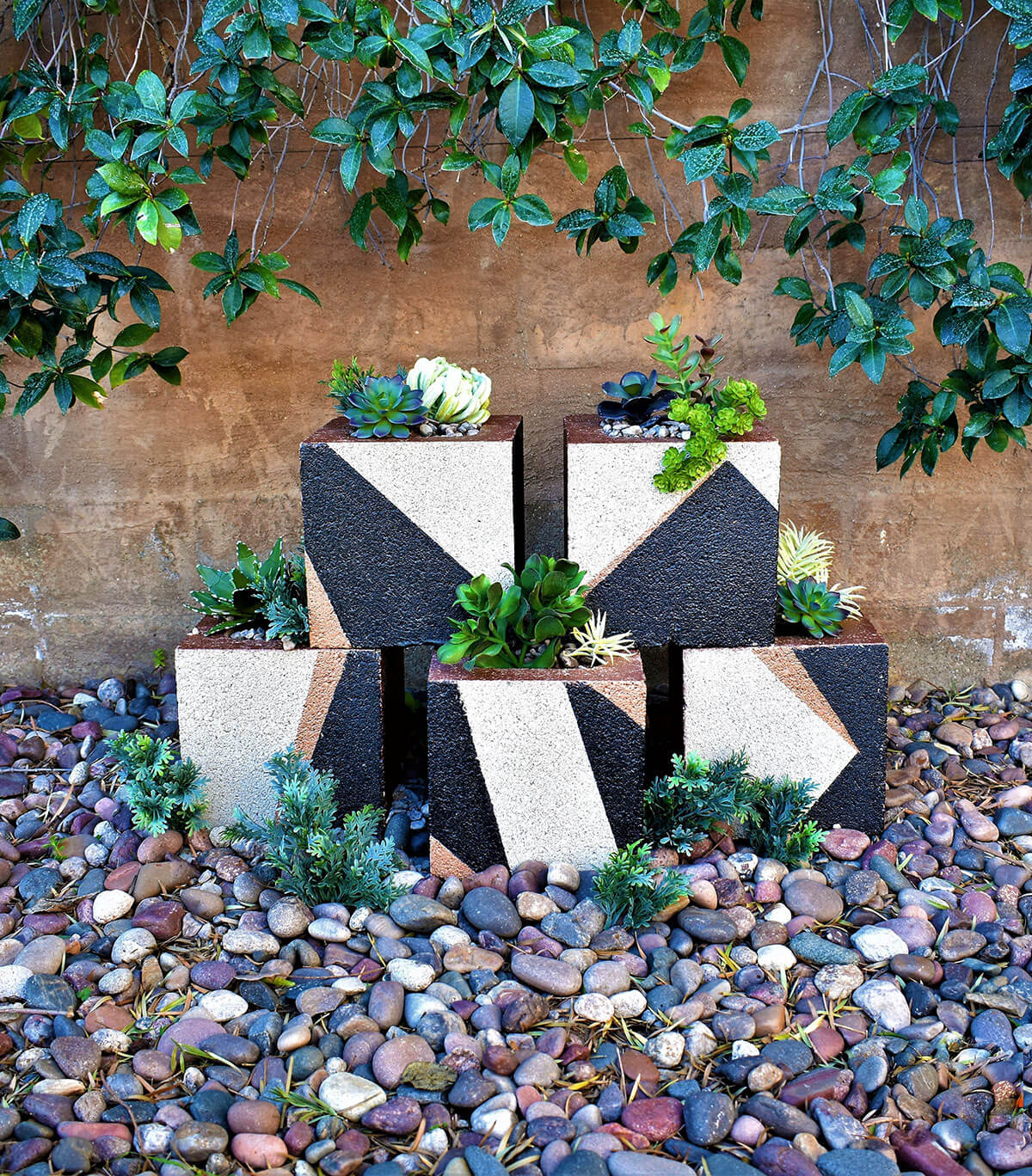 Square Planters in Geometric Design