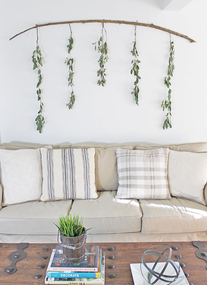 Natural Wooden Branch Arch with Hanging Greens