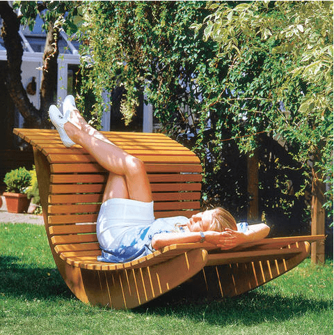 Summer Waves Wooden Chaise Recliner