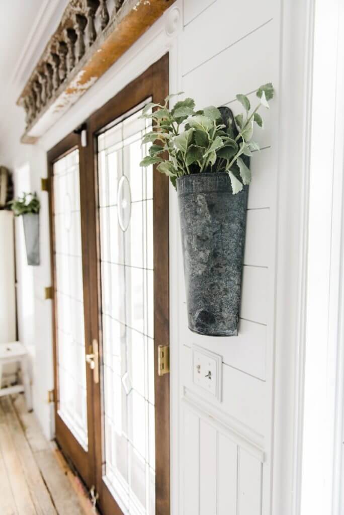 Galvanized Half Buckets Hanging on the Wall