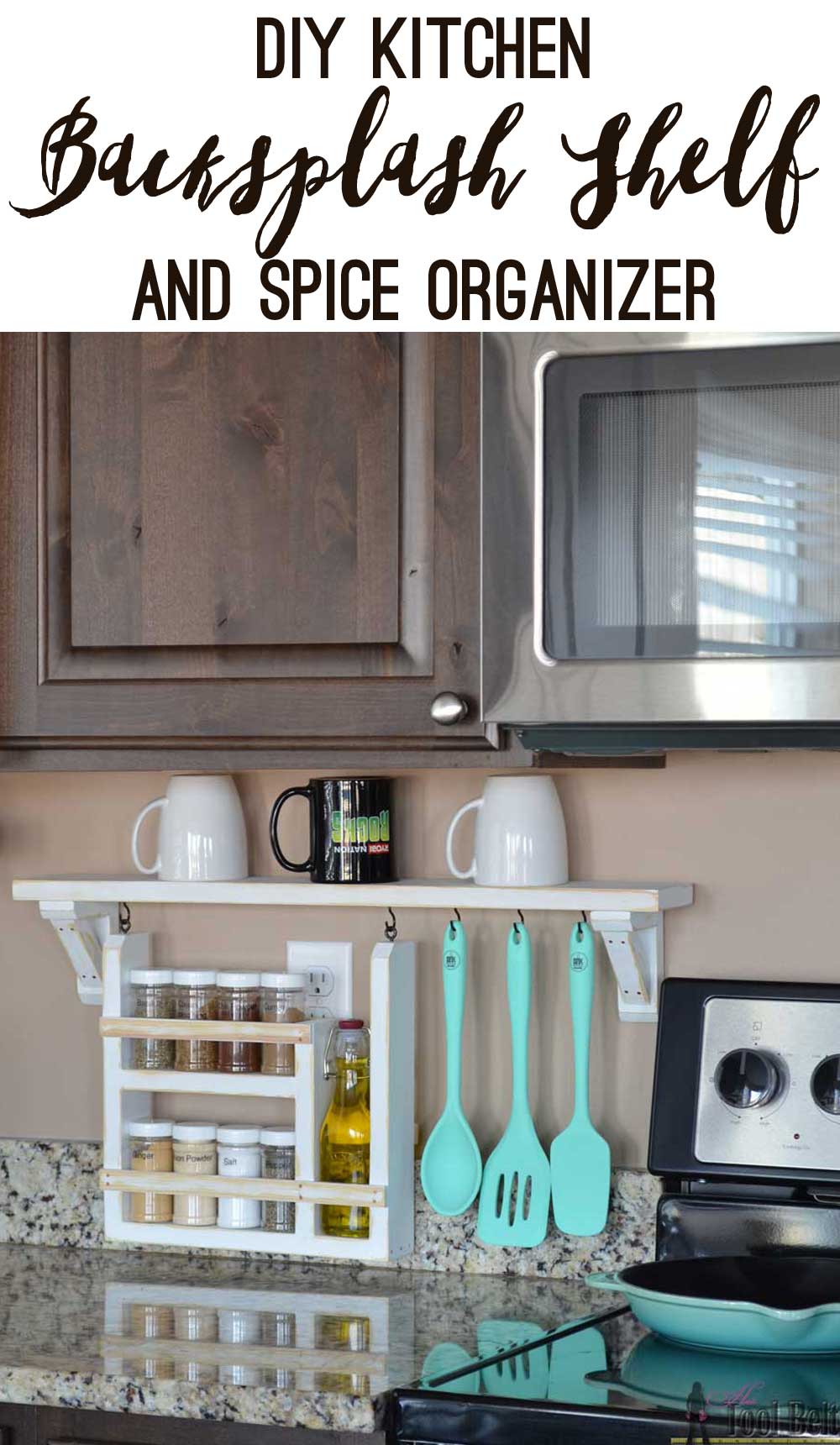 Neat and Organized Backsplash Shelf