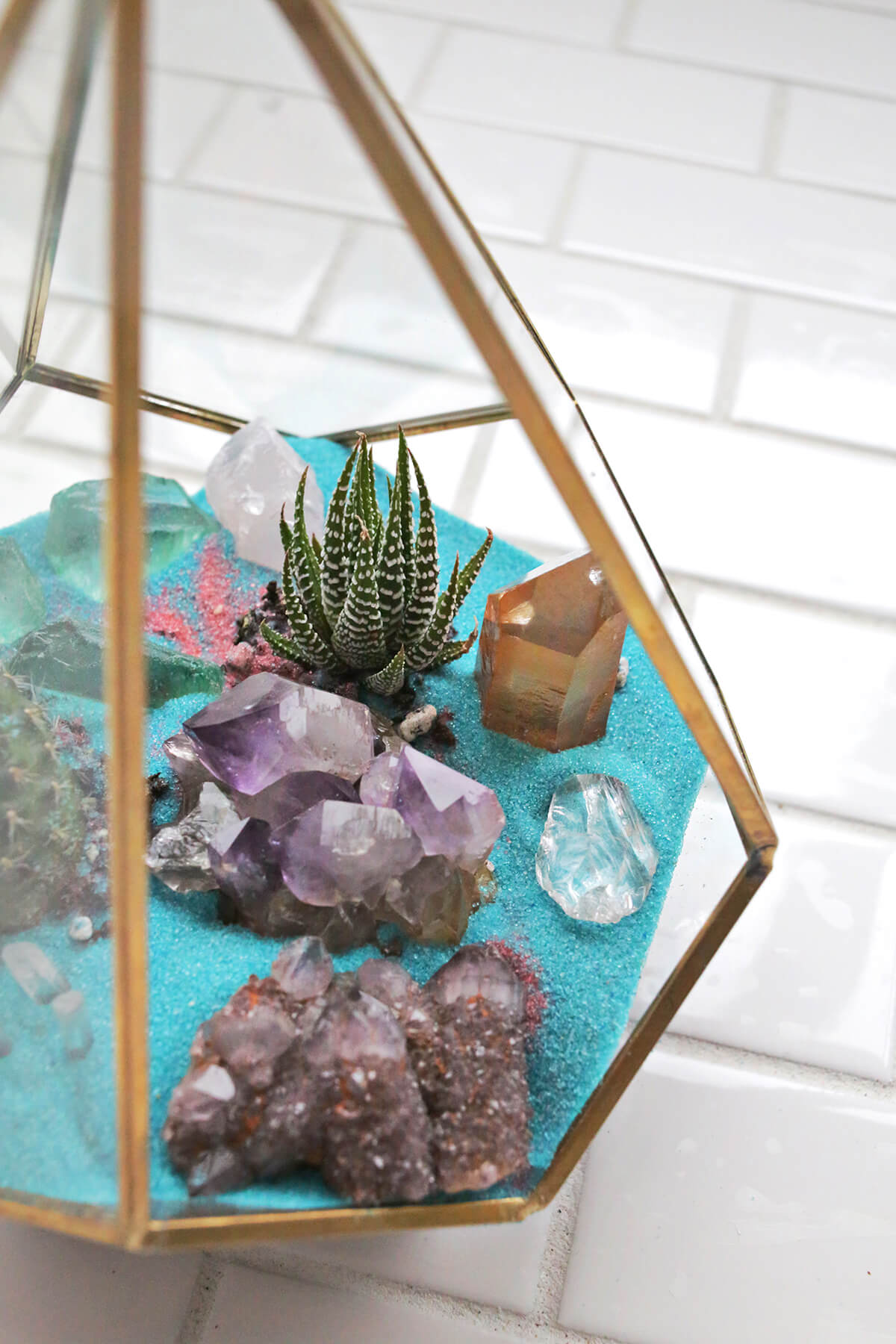 Crystals Sunk in Turquoise Sand