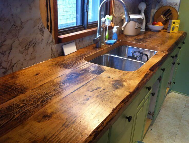 Knotted Wood Sink Counter Top