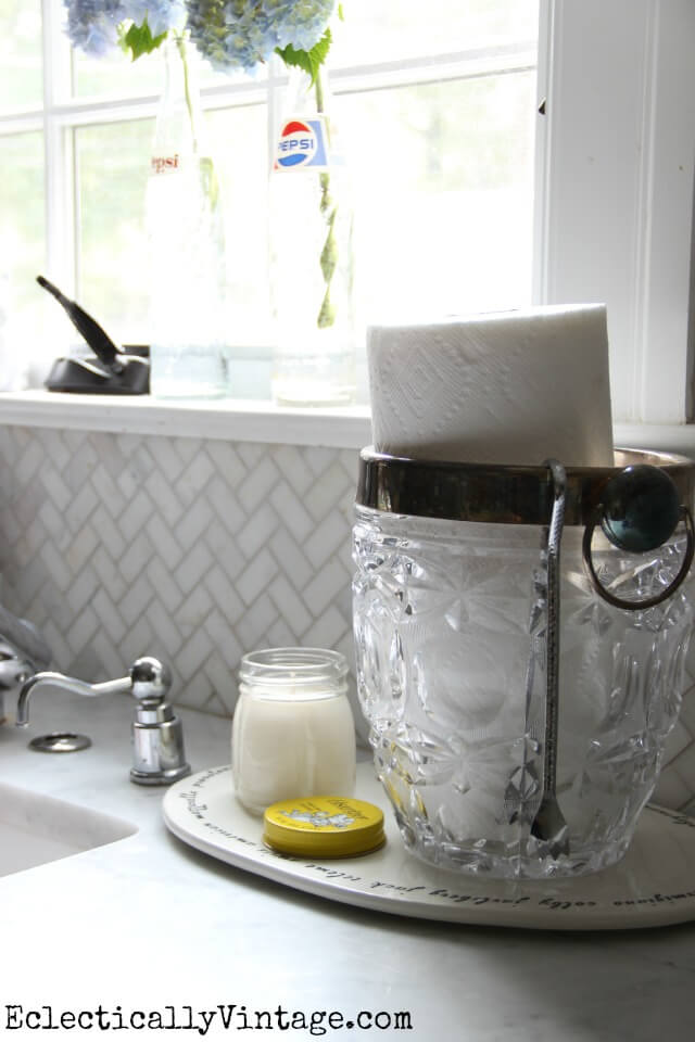 Elegant Cut Glass Holder for Paper Towels