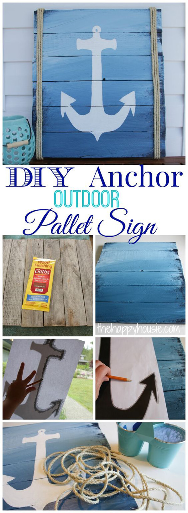 Stencil an Anchor on a Pallet Sign