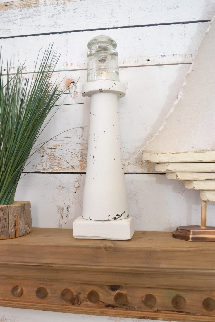 Miniature Homemade Spindle Lighthouse Décor