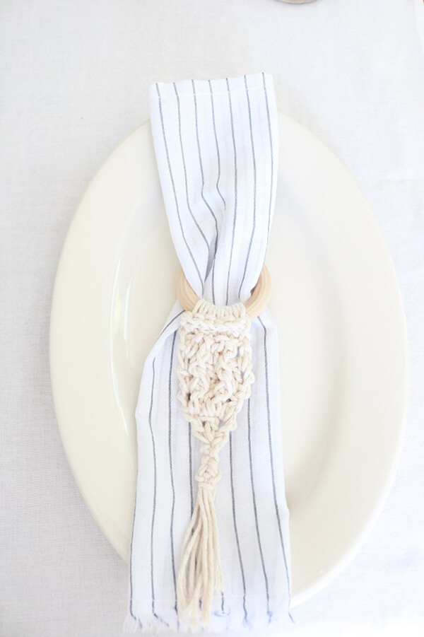 Crochet and Wood Napkin Rings