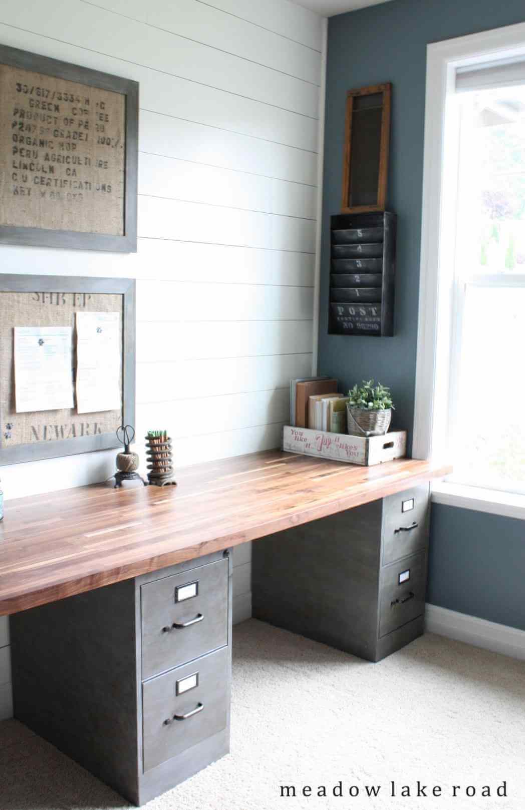 Desk Simplicity with Filing Cabinets