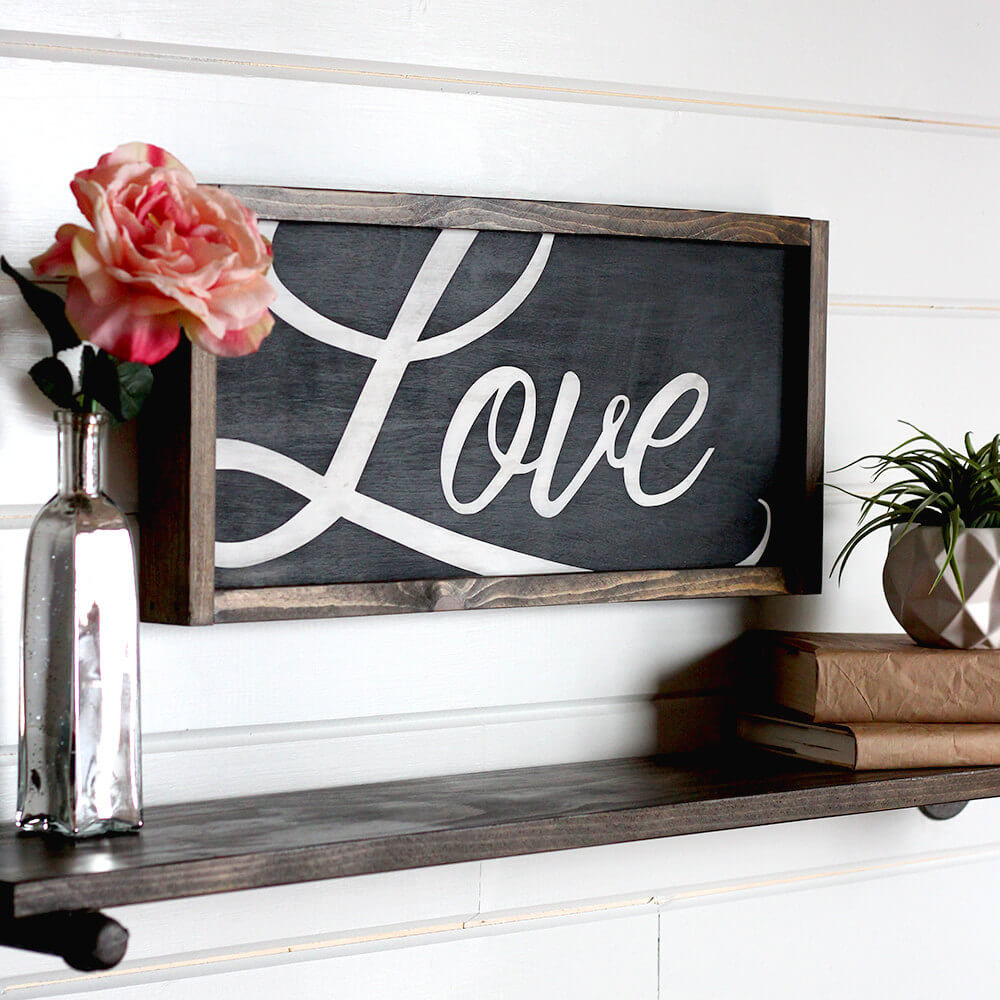 Shadow Box “Love” Sign with Matching Shelf