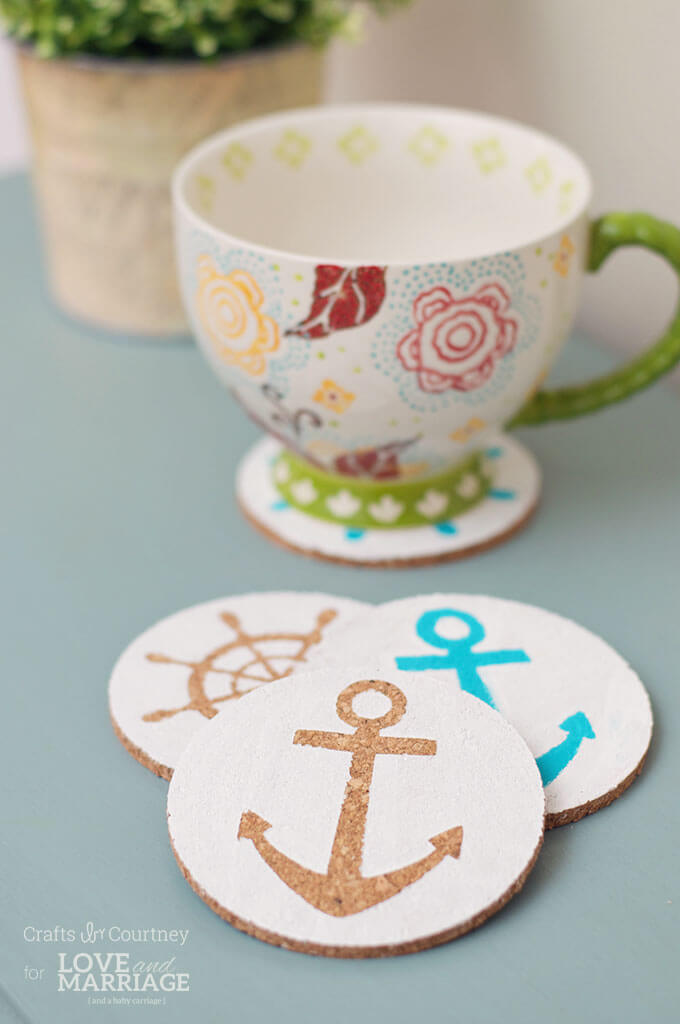 Fun Sailing Theme Cork Coasters