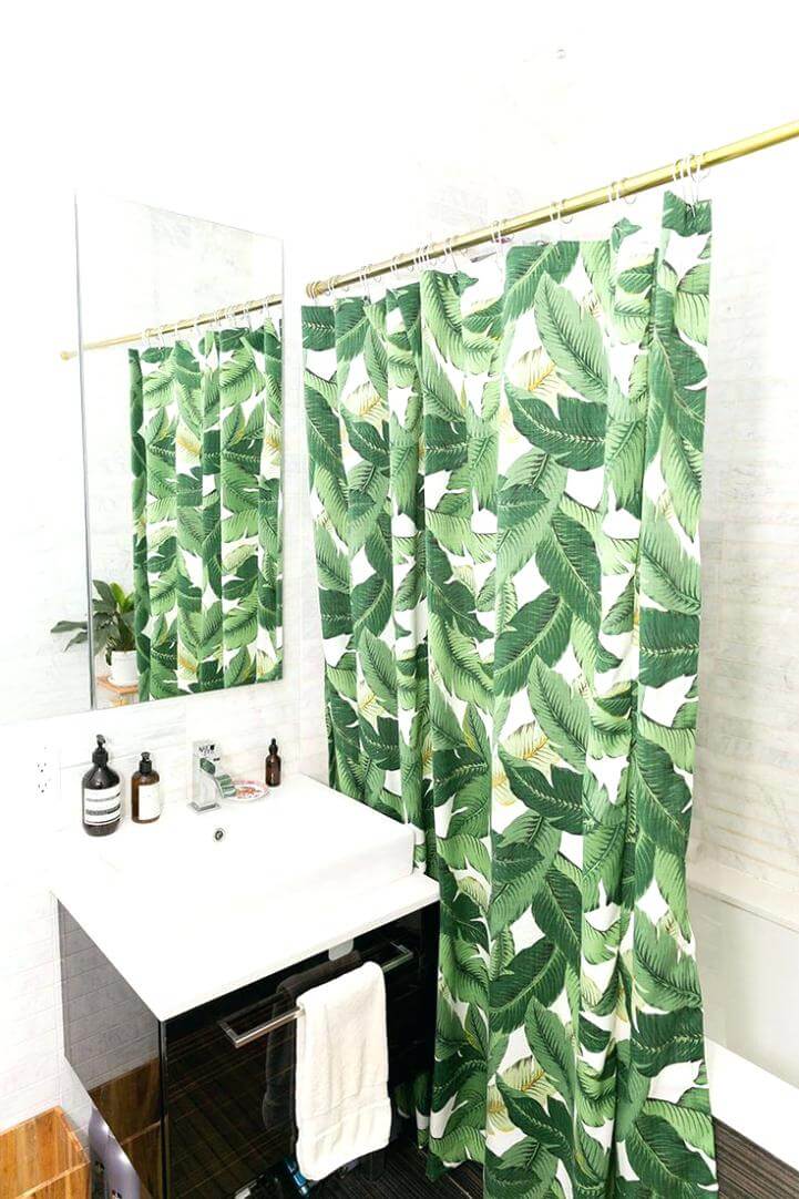 Simple Banana Leaf Shower Curtain