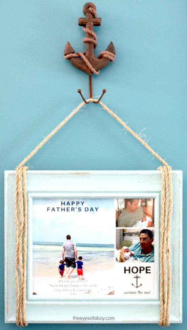 Nautical Rope Painted Wood Picture Frame