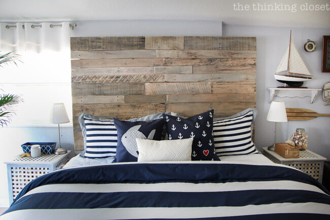 Reclaimed Pallet Wood Beach Style Headboard