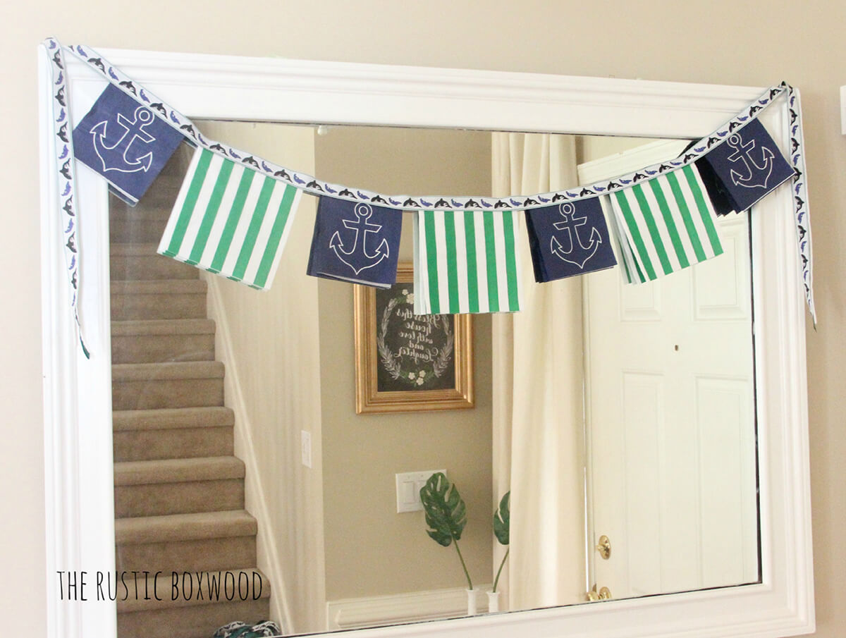 Anchor Style Paper Napkin Garland Banner