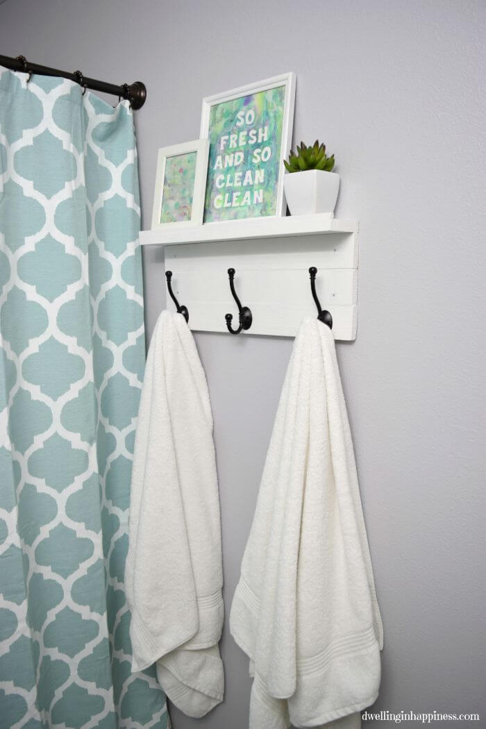 Combination Towel Rack and Storage Shelf