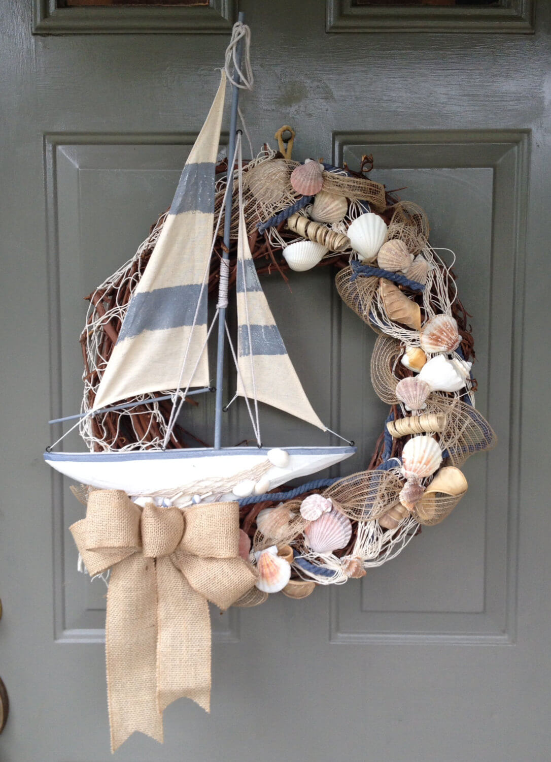 Ocean Themed Wreath with a Sailboat