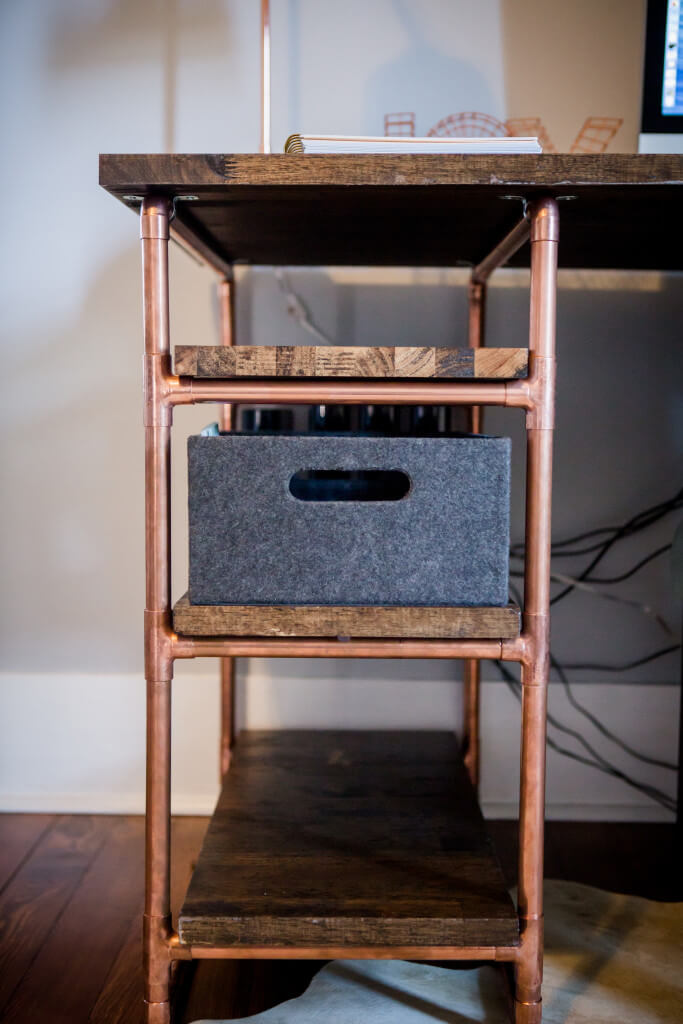 Copper Pipe Desk with Handy Drawer