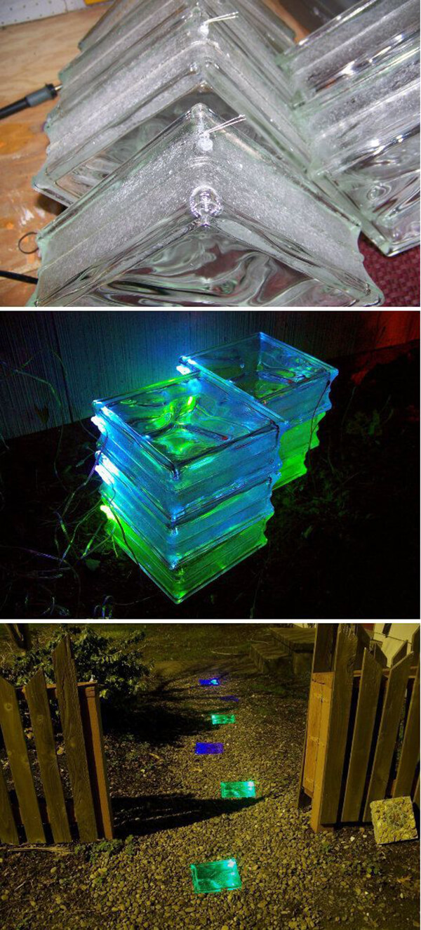 Glass Bricks Make Lighted Paving Stones