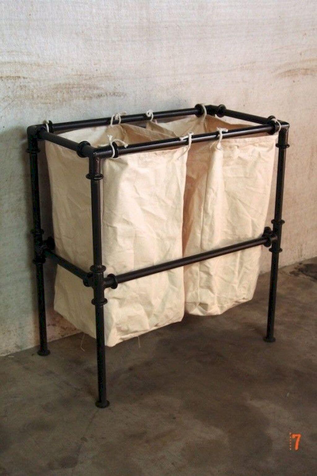 Practical Clothes Hamper with Plumbing Pipe