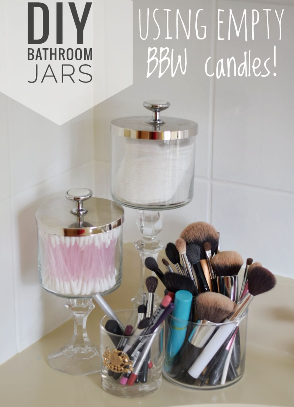 Upcycled Candles Jars Turned Vanity Canisters