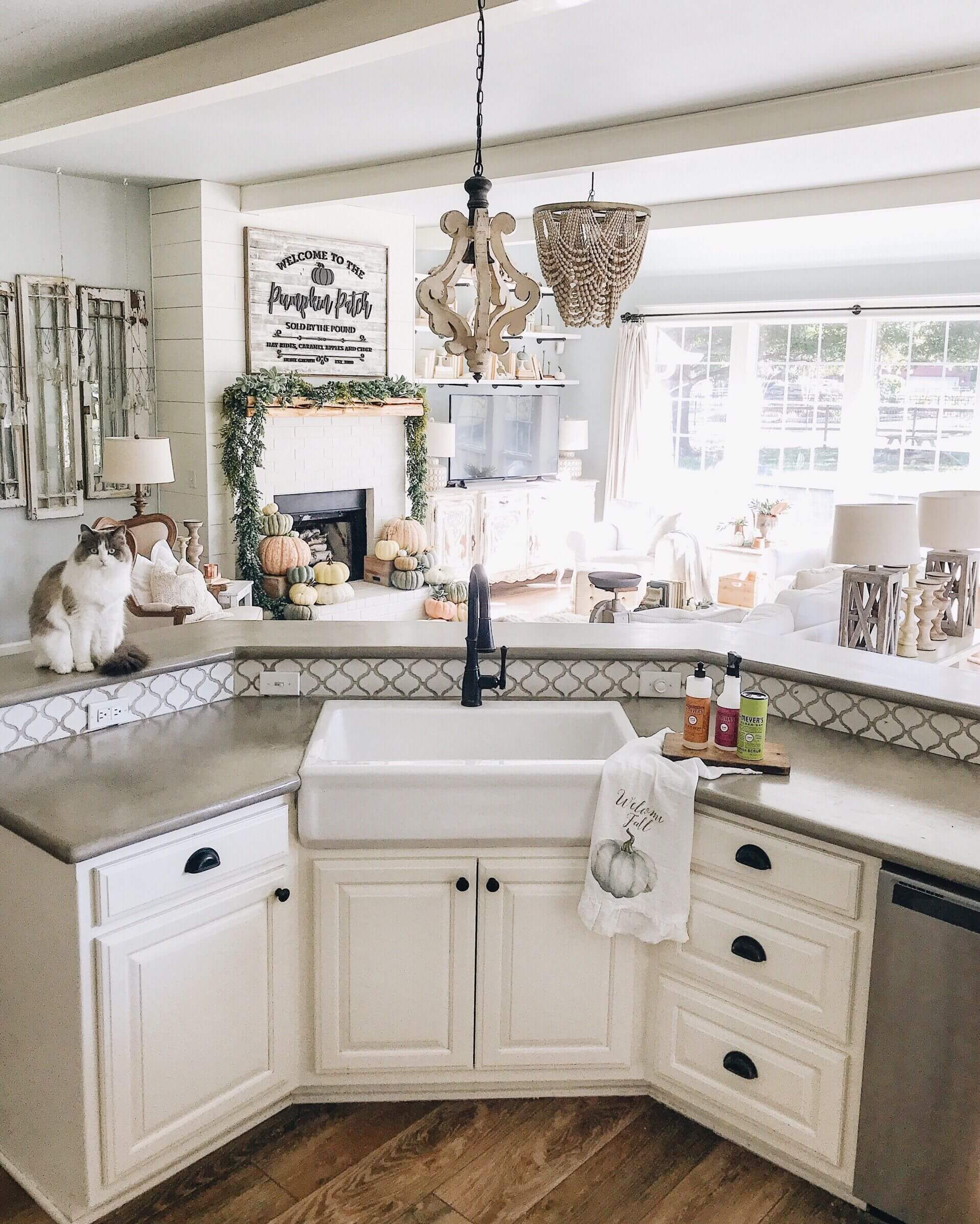 Farmhouse Sink in the Island Corner