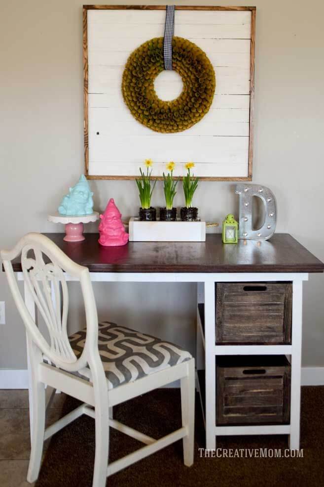 Cute Desk with Storage Crates