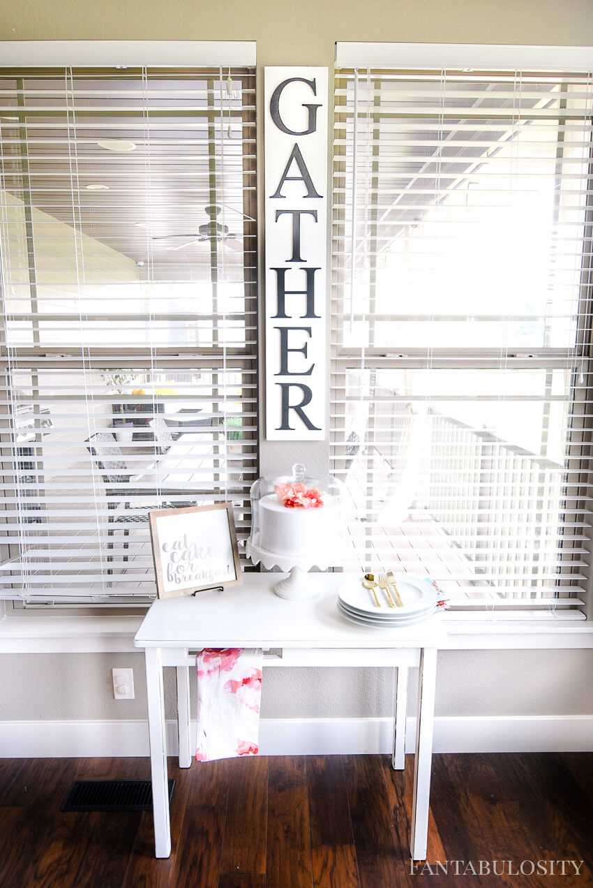 Vertical “Gather” Sign for the Kitchen