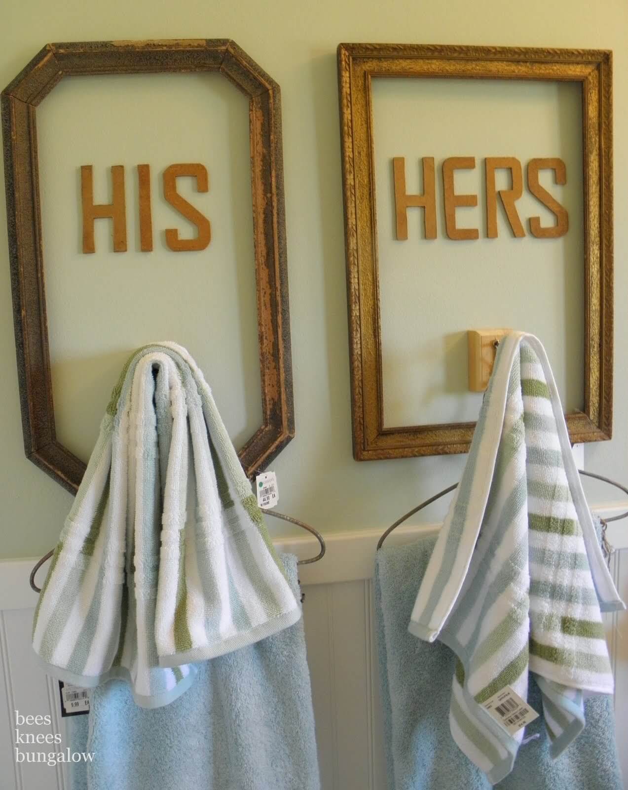 Matching His and Hers Towel Hooks