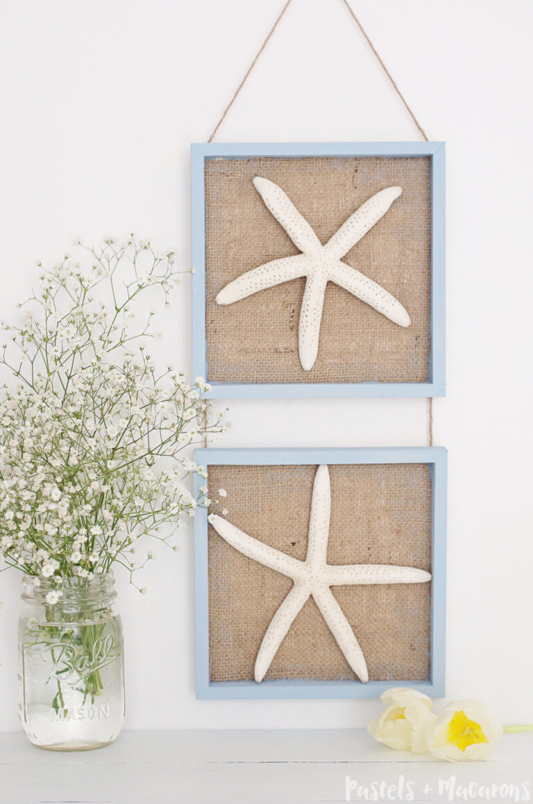 Starfish Shadow Boxes with Burlap