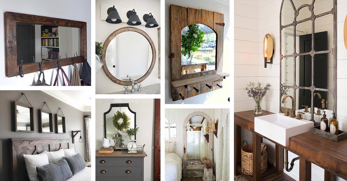 Featured image for “40+ Pretty Farmhouse Mirror Ideas to Add Rustic Beauty to Your Home”