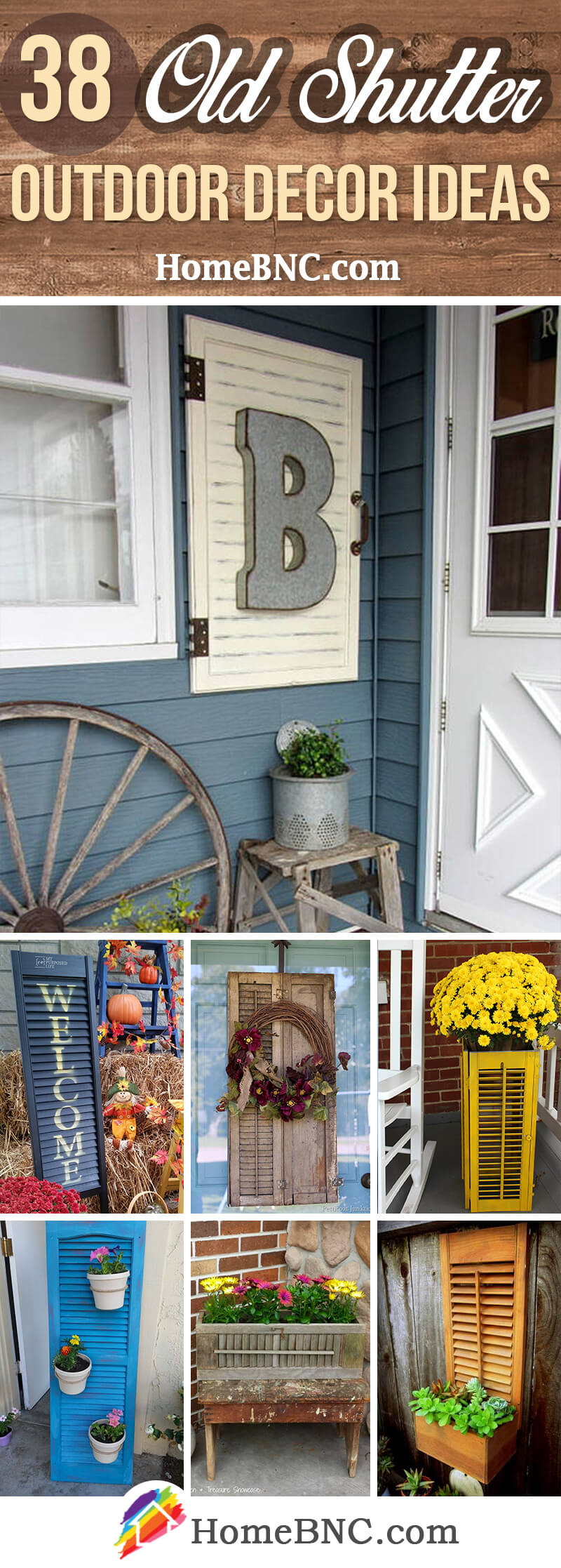 Old Shutter Outdoor Decor Ideas