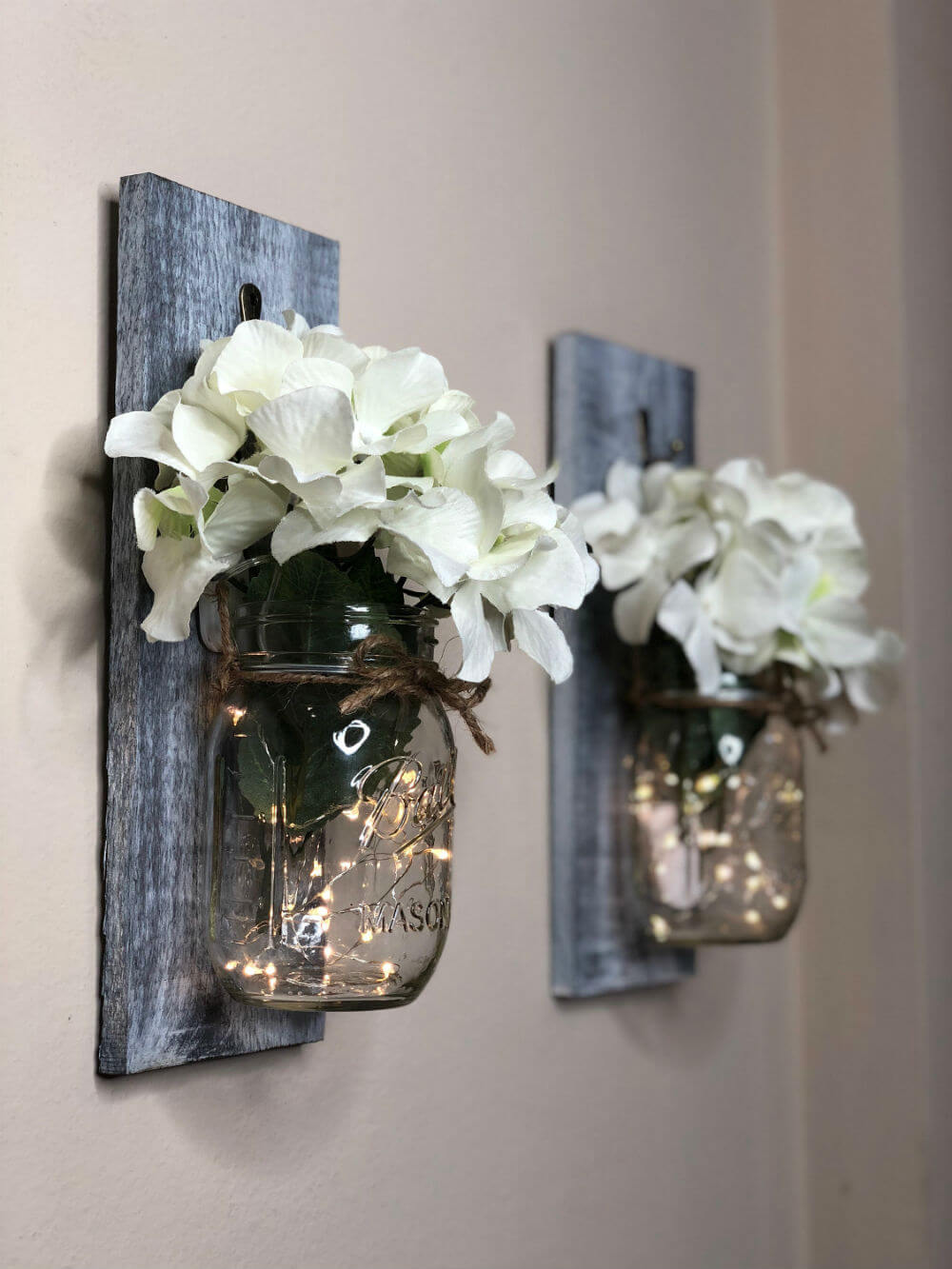 Elegantly Simple Hanging Mason Jar Sconces