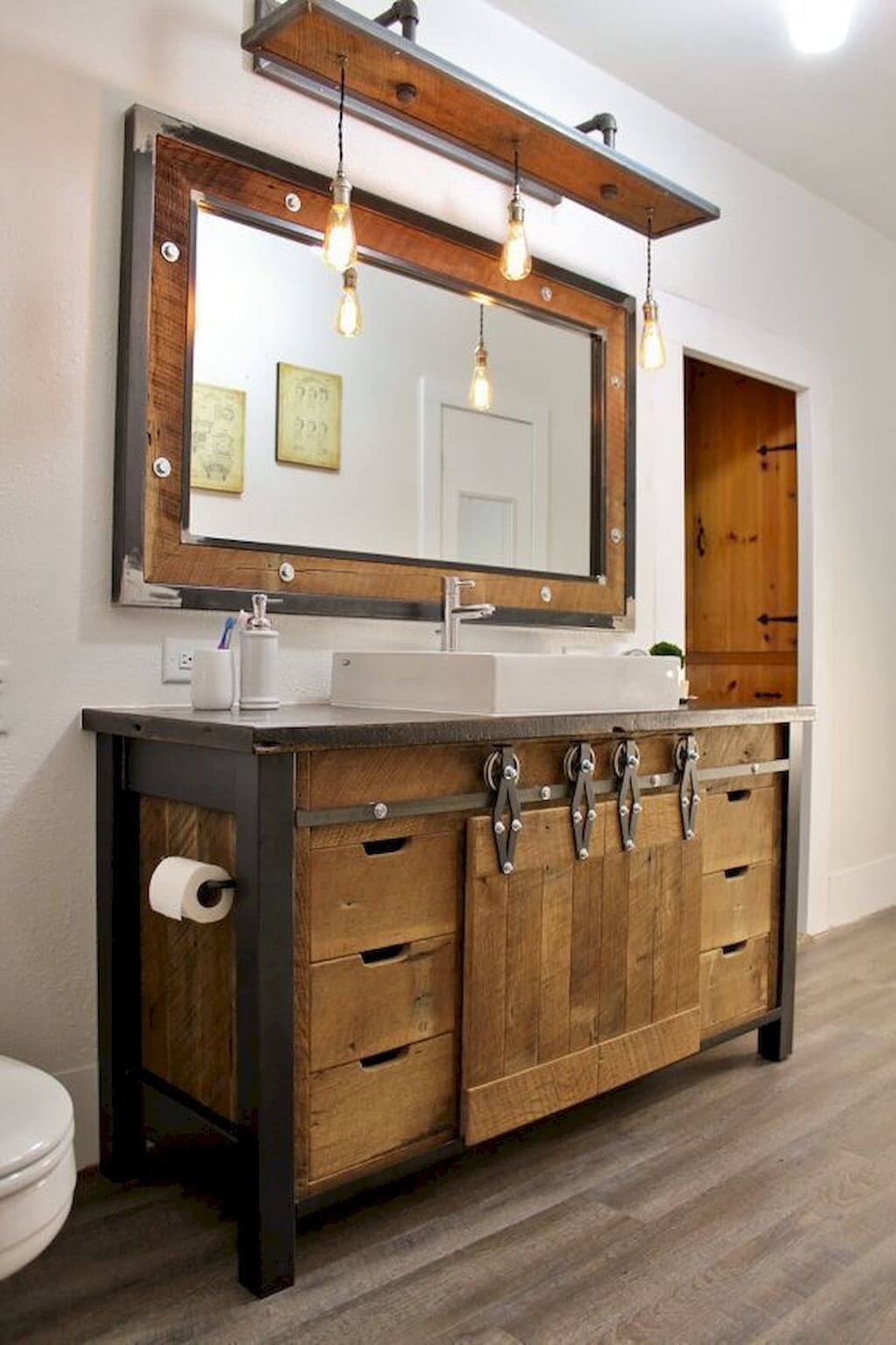 Weathered Wood with Barn Doors