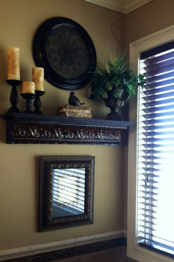 Ornate Carved Wooden Mantel Shelf