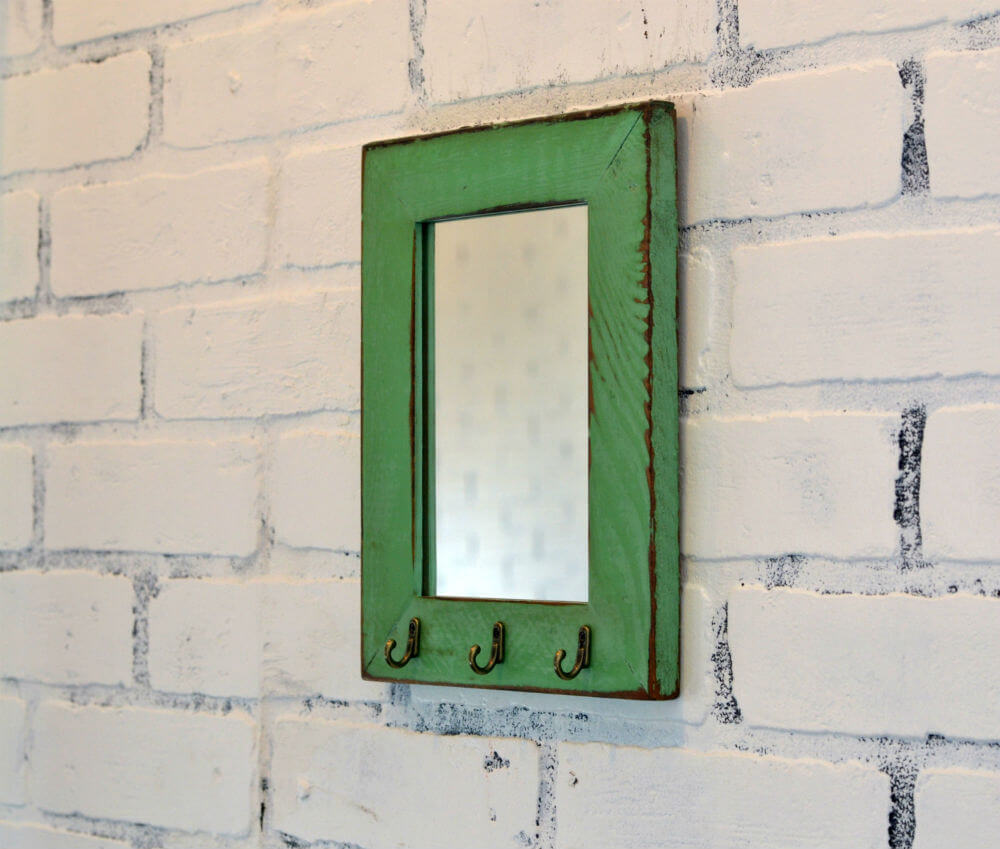 Reclaimed Cedar Mirror and Key Holder