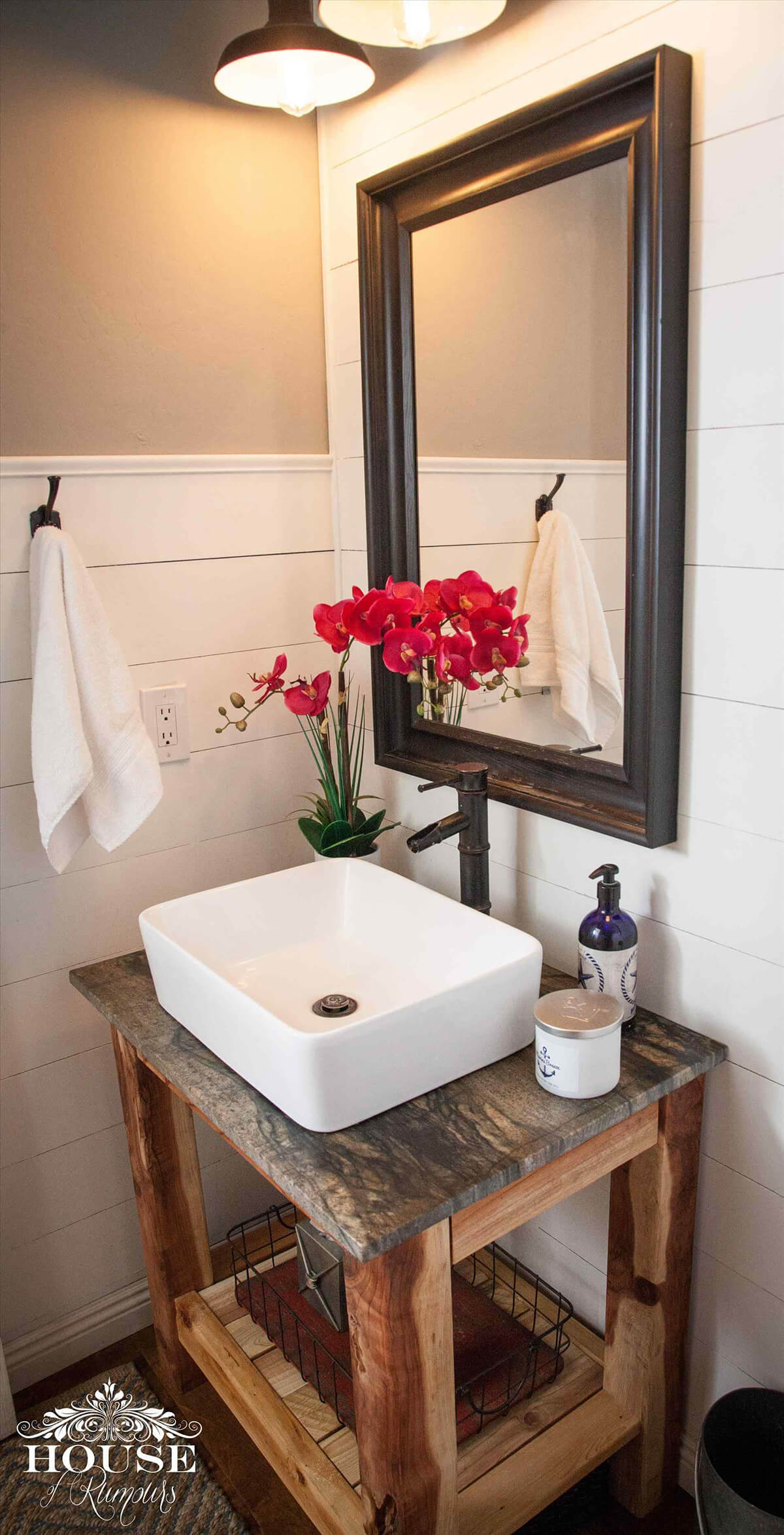 Weathered Table with Farmhouse Sink