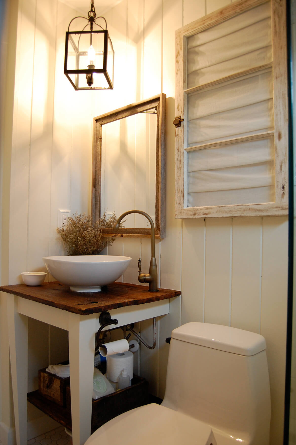 Bathroom Vanity with Distressed Weathered Look