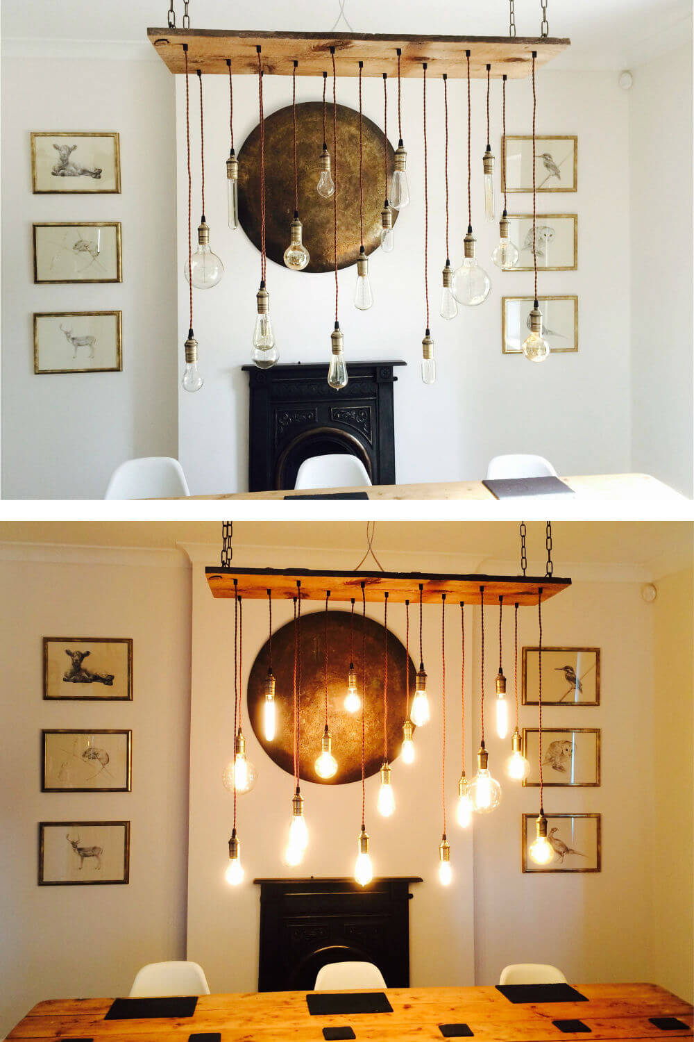 Seventeen Lights Illuminate This Rustic Chandelier