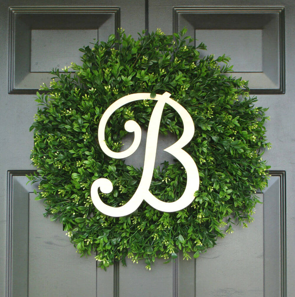 Monogram Boxwood Wreath