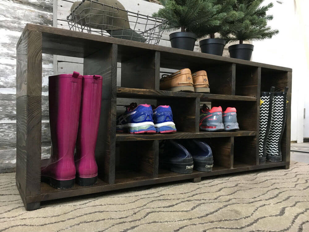 Warm and Welcoming Shoe Organizer Bench