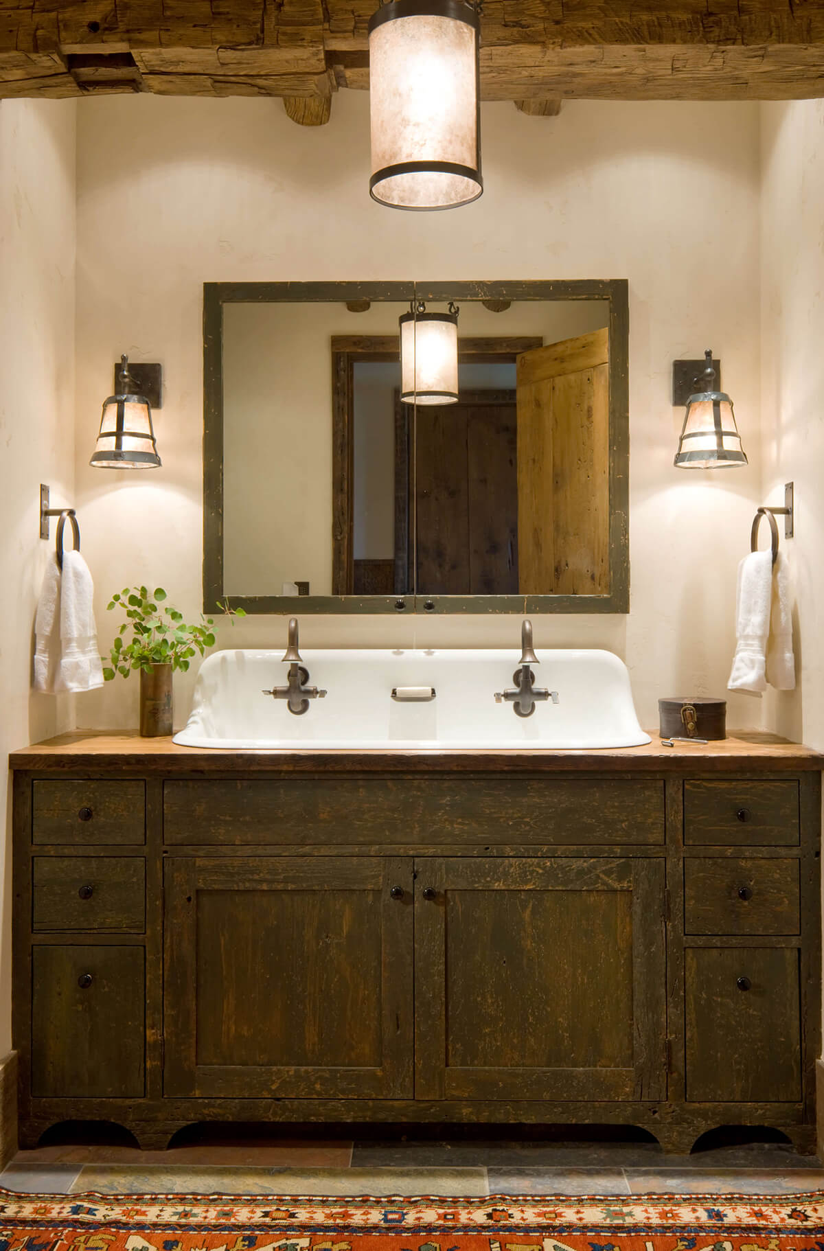 Large Dark Wood Bathroom Idea