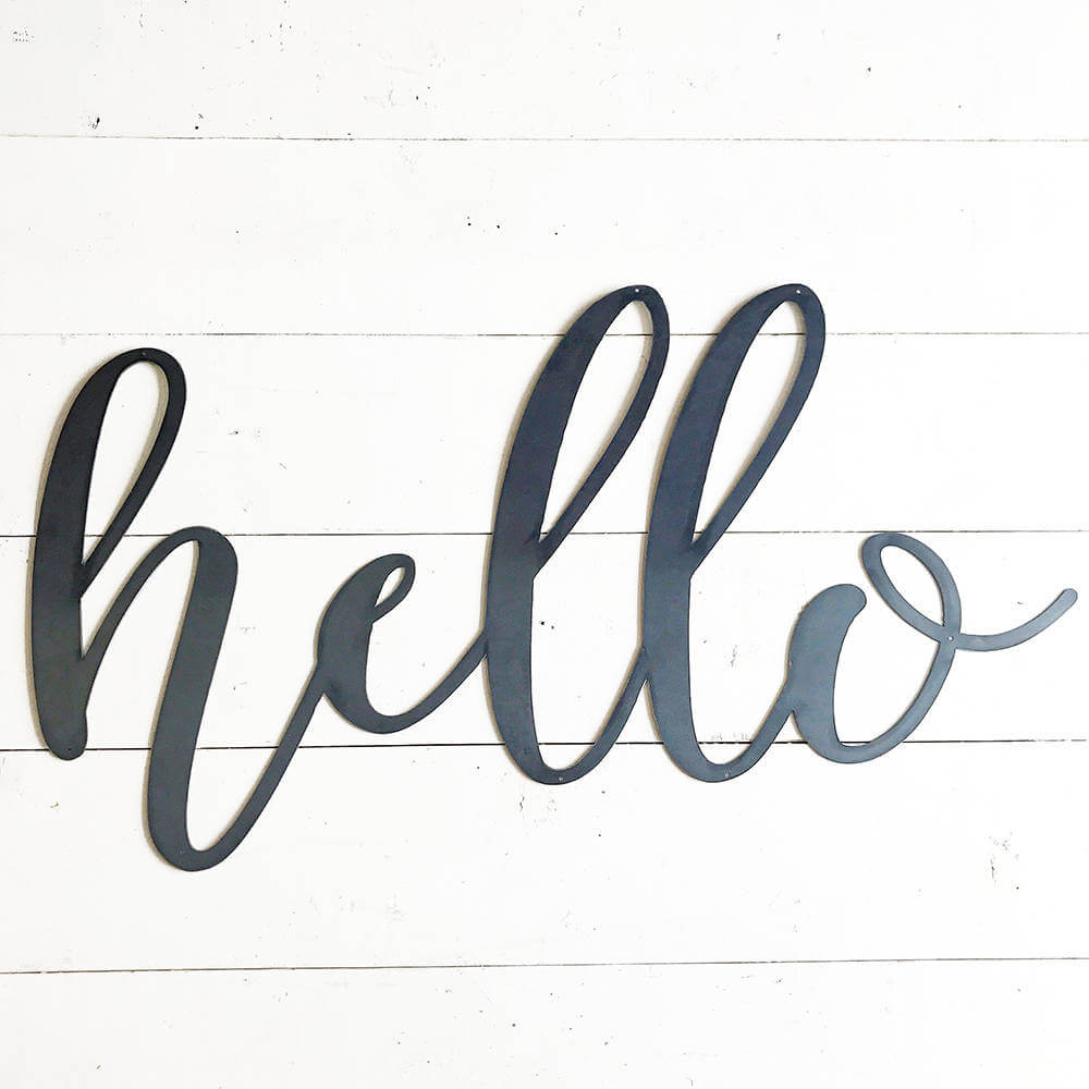 Greet Guests with a Metal Hello Sign