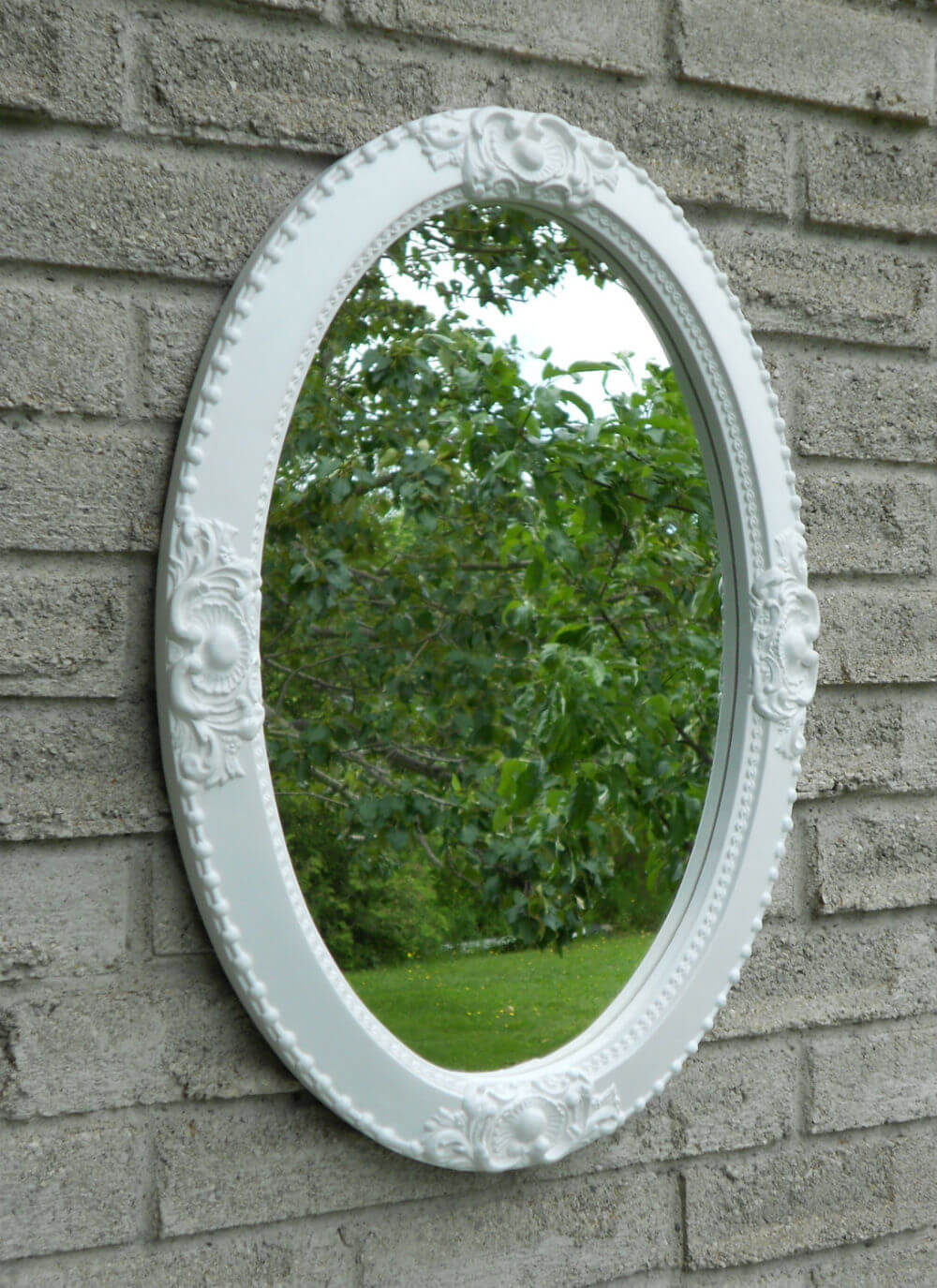 Shabby Chic White Framed Mirror