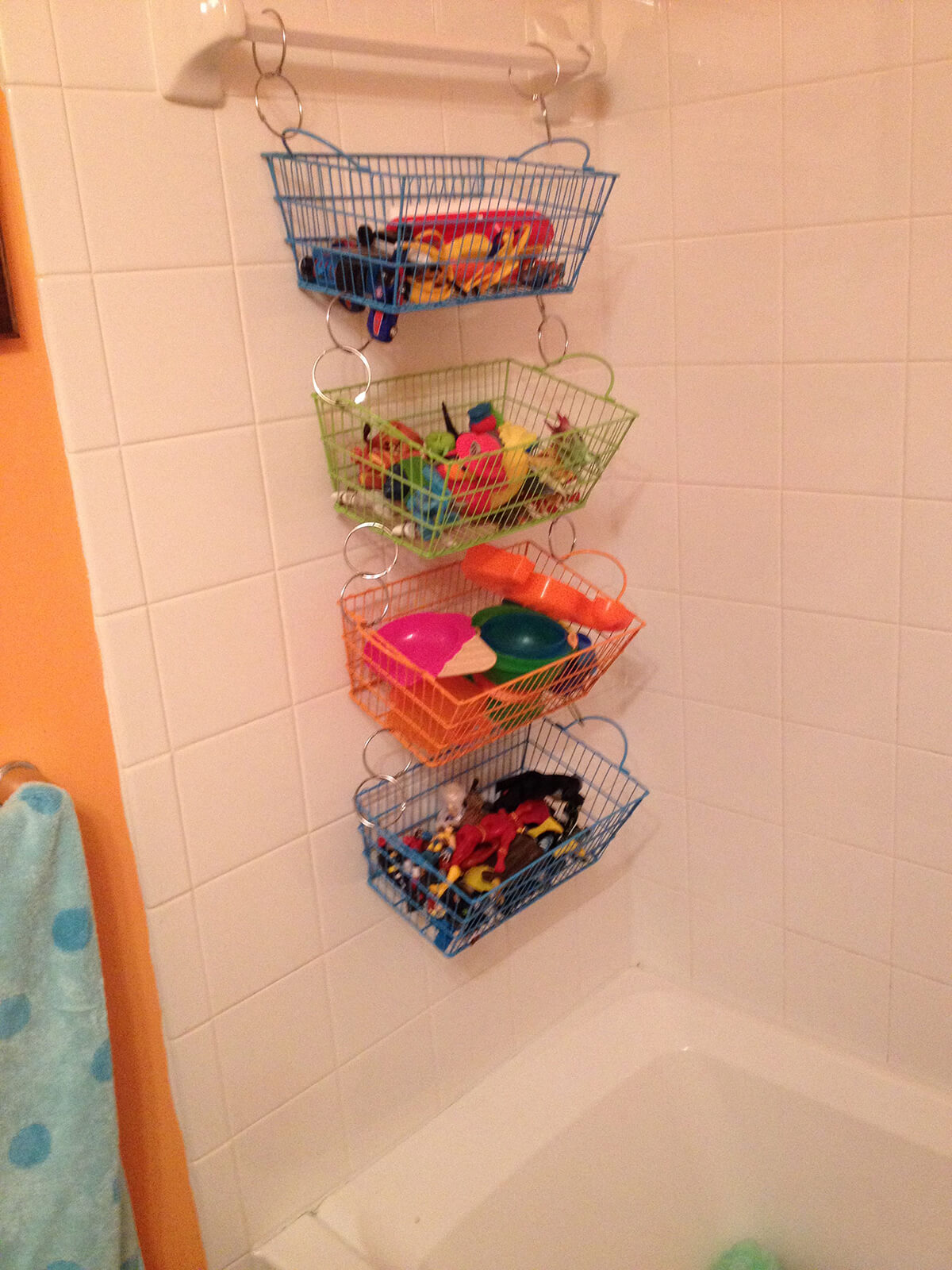 Wire Basket and Suction Cup Shower Storage